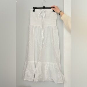 SHEIN White Tiered Maxi Skirt with Smocked Waist